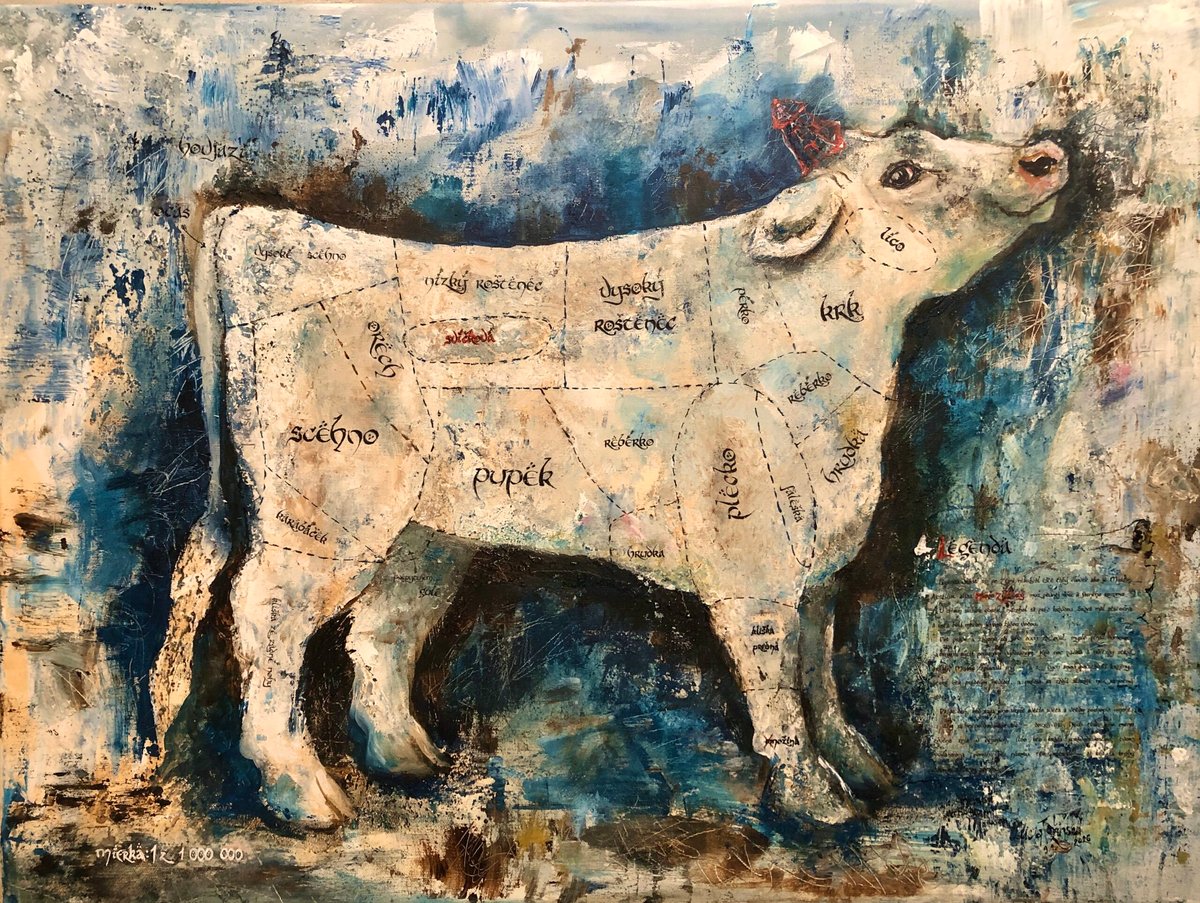 Happy Cow — original painting by Lucia Tužinská